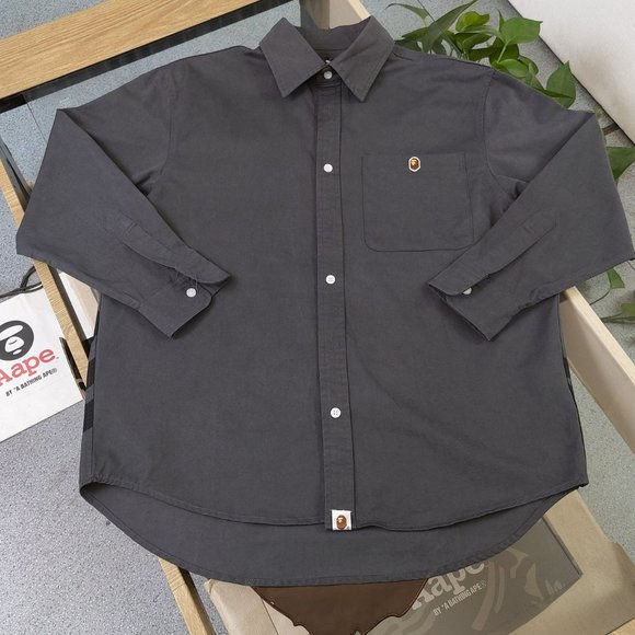 Bape embroidered ape head monogram print shirt